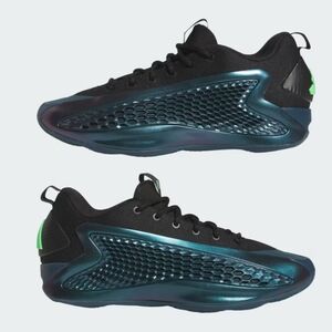 NWT...Adidas Men's Black and Teal Athletic Shoes..Anthony Edwards